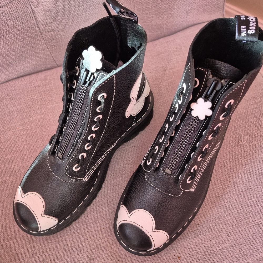 Dr. Marten Platform With Floral ACCENT Boots